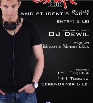 NMD Student's Party cu DJ Dewil în Escape