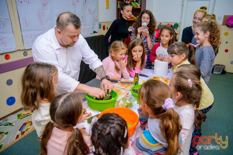 Demonstraţie de artă culinară cu Master Chef, Şcoala de prinţi şi prinţese „Gift of Beauty”