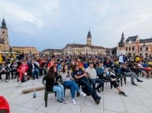 Piaţa Unirii în timpul meciului cu Franţa