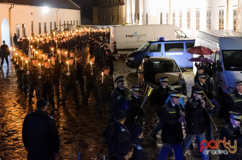 Retragerea cu torţe a cadrelor militare, Oradea